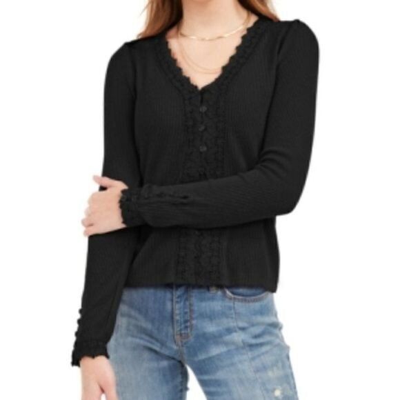 American Rag Juniors' Lace-Trimmed Top Sz L - Picture 12 of 13